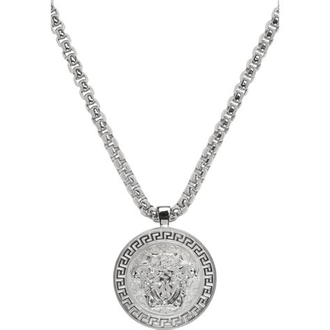 versace silver necklace